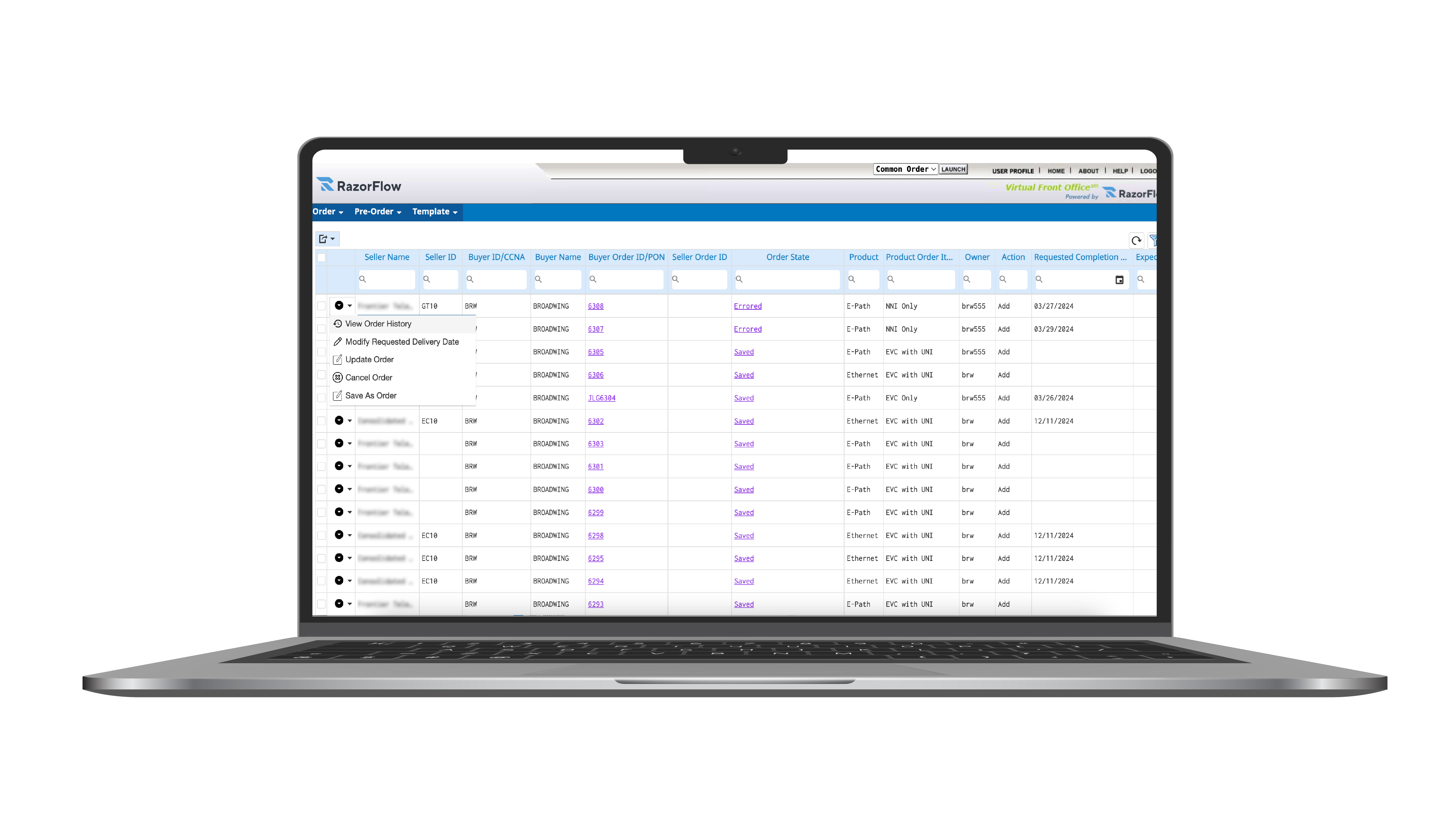Telecom Ordering Process Telecom Order Management
